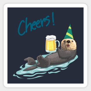 Otter Cheers Beer Sticker